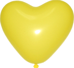 空飄12"心型球-黃色